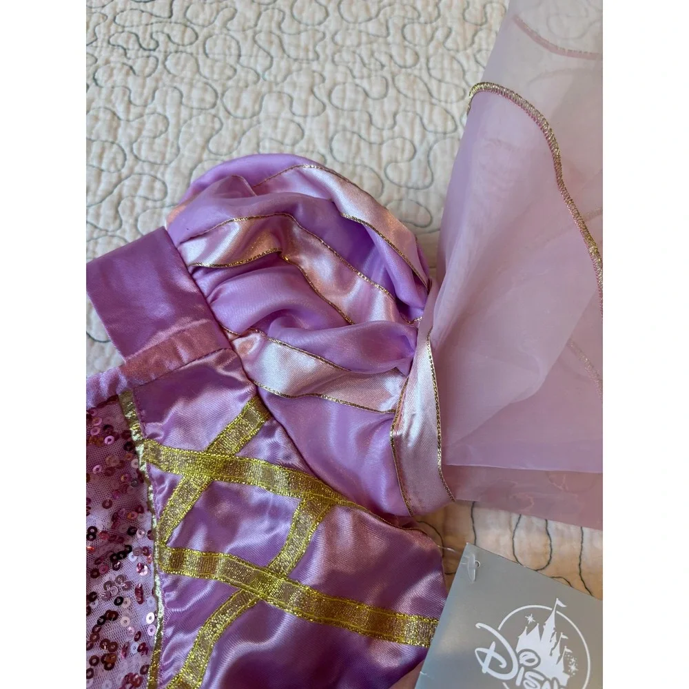 Disney Store Rapunzel Tangled Princess Costume Dress Purple Gold Girls 9/10 - Picture 6 of 7